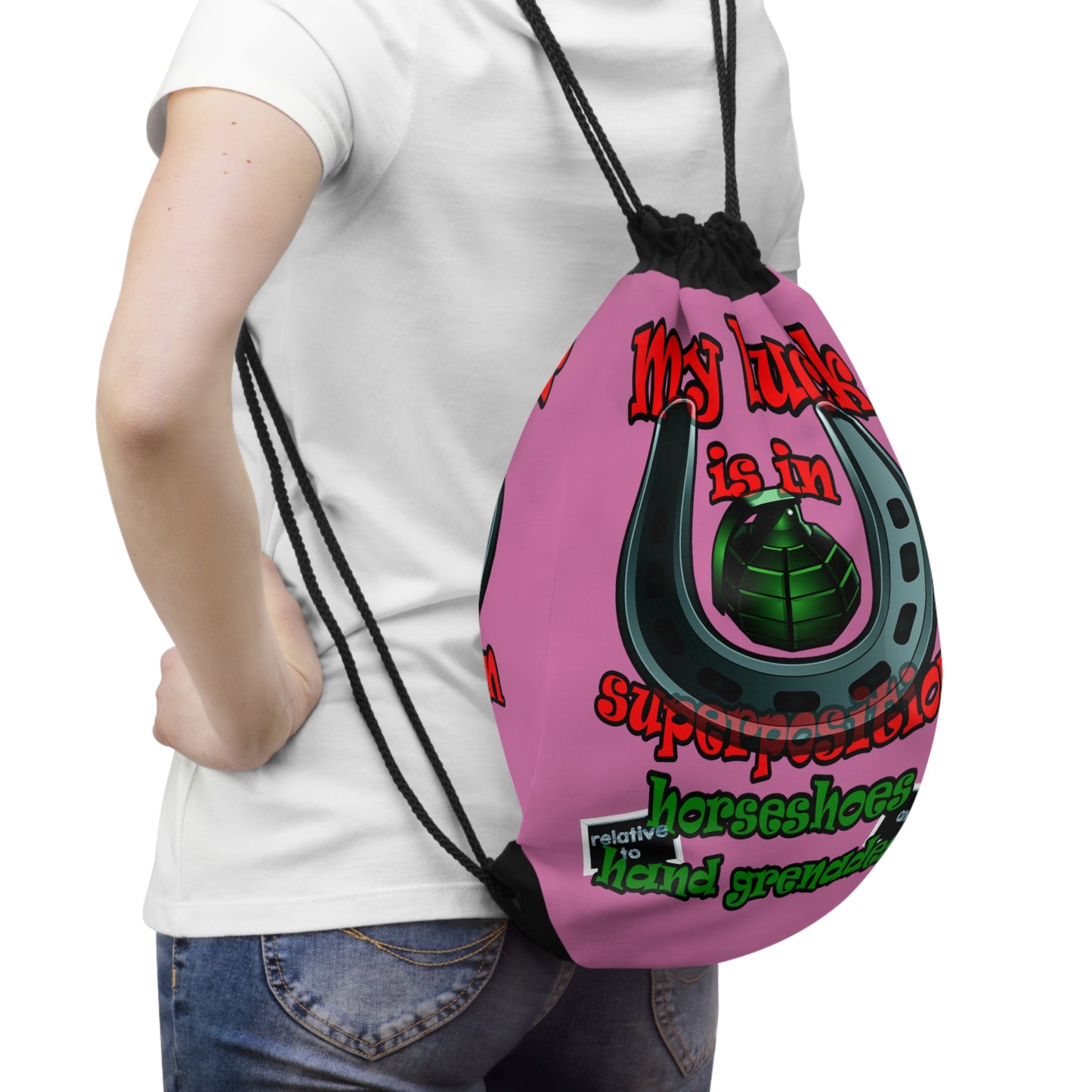 my luck - Drawstring Bag (light pink)