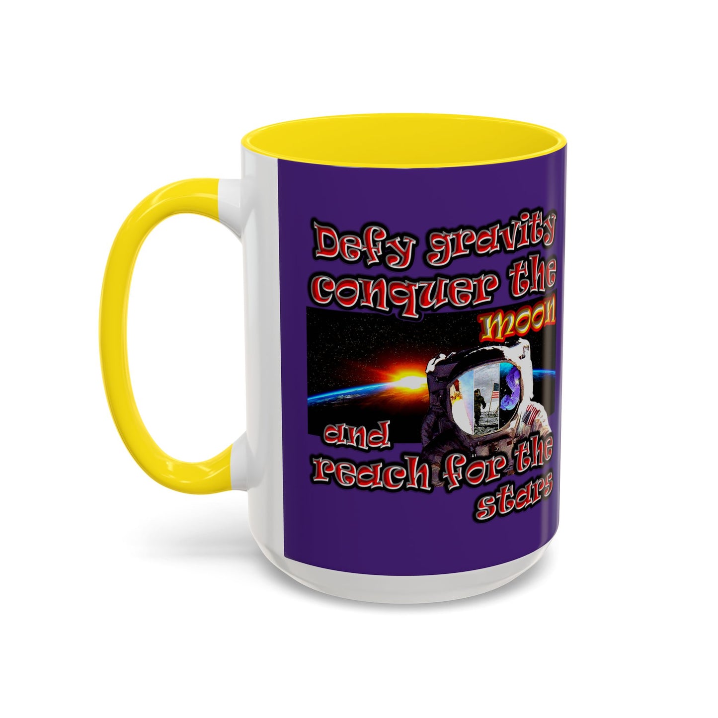 defy conquer reach - Accent Mug (purple)
