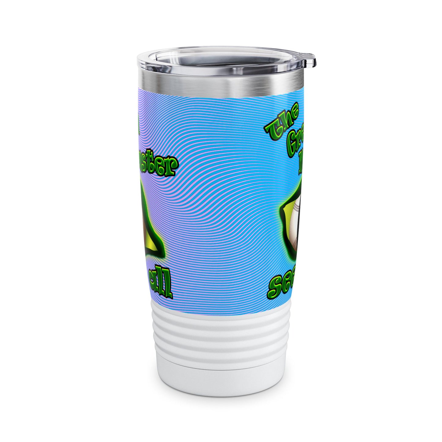 green monster - Ringneck Tumbler, 20oz (light blue-purple wave)