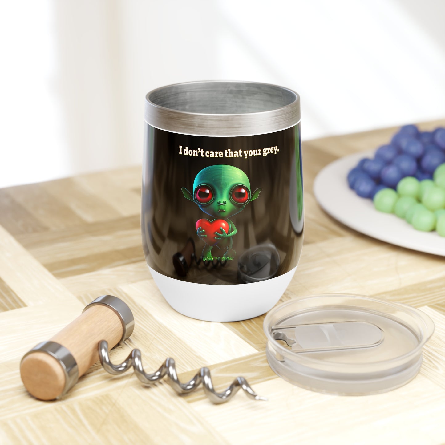 I don't care that your grey - Chill Wine Tumbler (black)