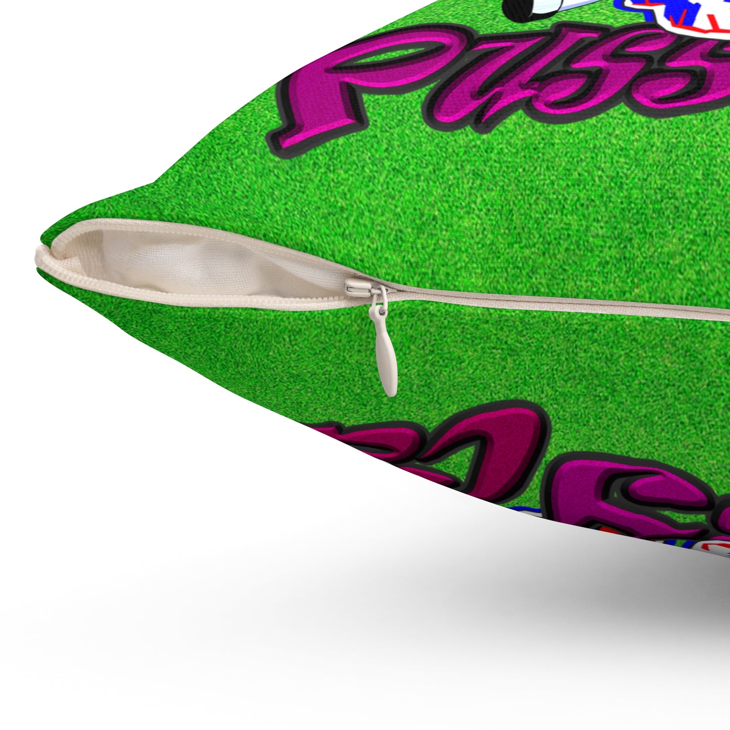 tag that - Spun Polyester Square Pillow - (green turf)