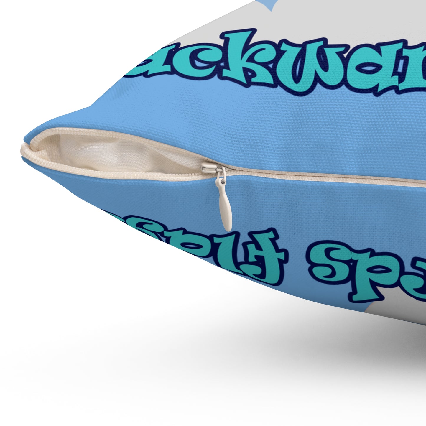 shoot for the stars - Spun Polyester Square Pillow - (light blue)