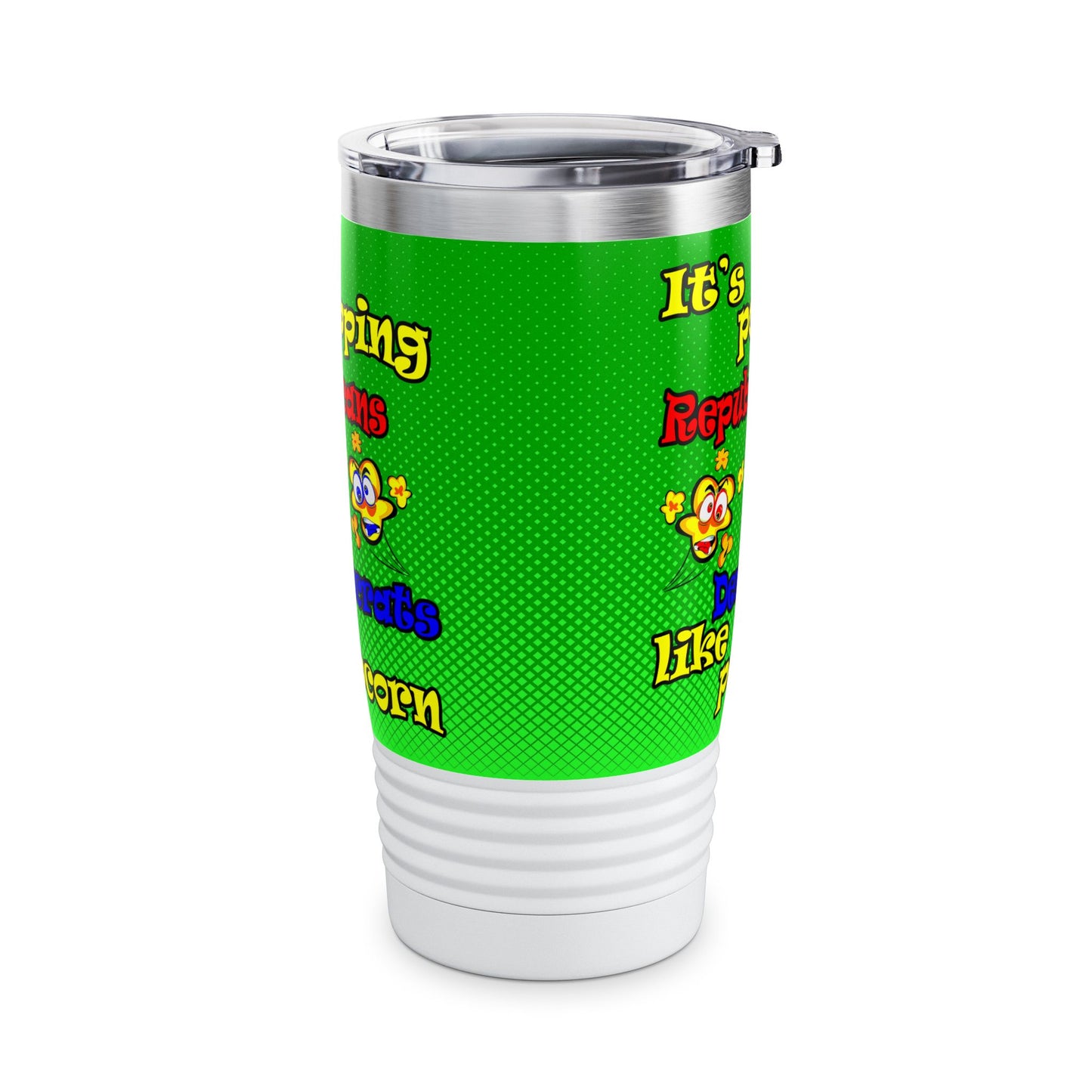 popping like popcorn - Ringneck Tumbler, 20oz (logo green)