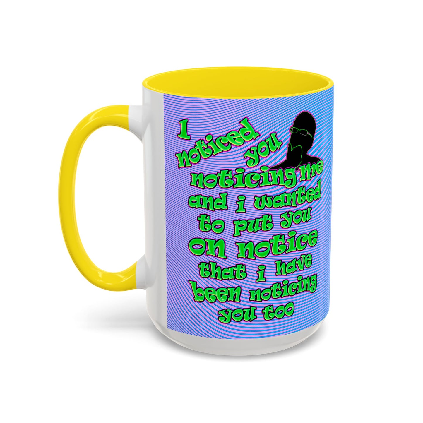 noticed you noticing - Accent Mug (light blue-purple wave)