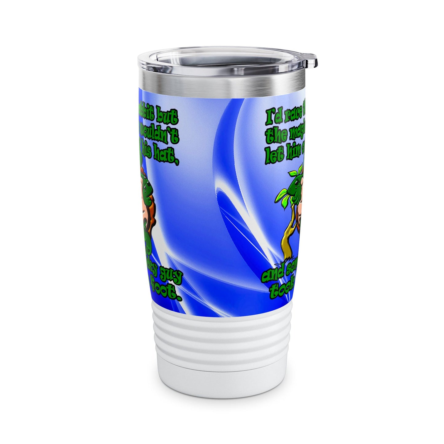 turtle race - Ringneck Tumbler, 20oz (blue-white wave)