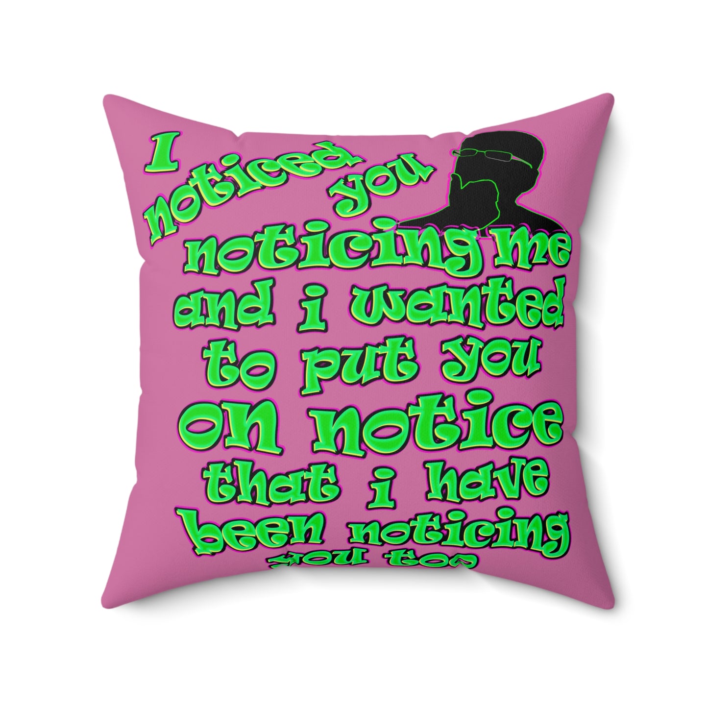 noticed you noticing - Faux Suede Square Pillow - (light pink)