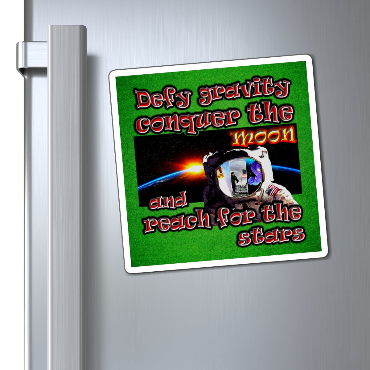 defy conquer reach - Magnets - (green turf)