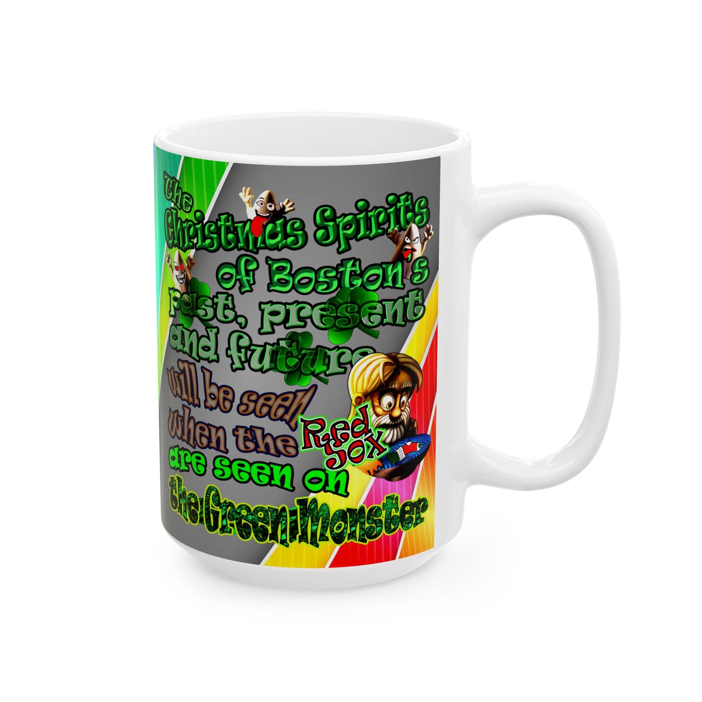 christmas spirits of boston - White Mug (rainbow split)