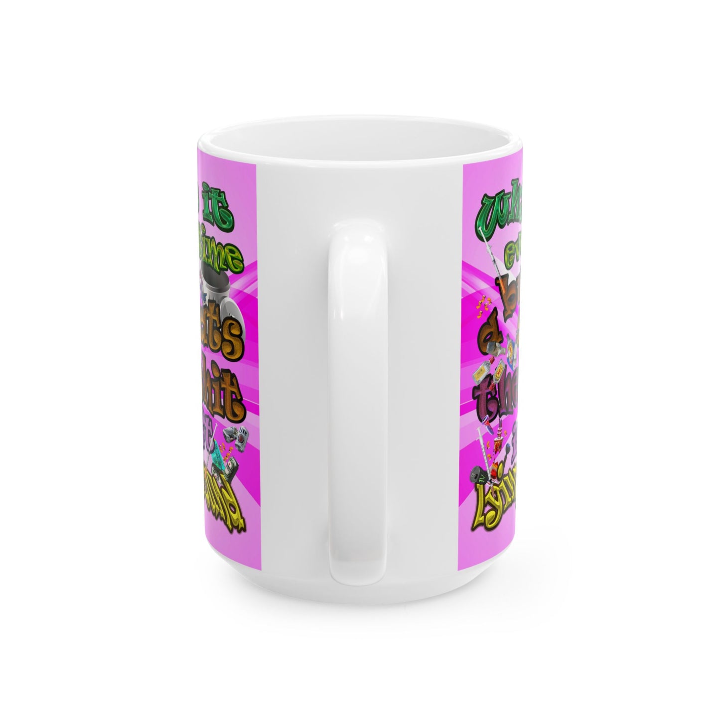 the bum's shit - White Mug (light blue-pink wave)
