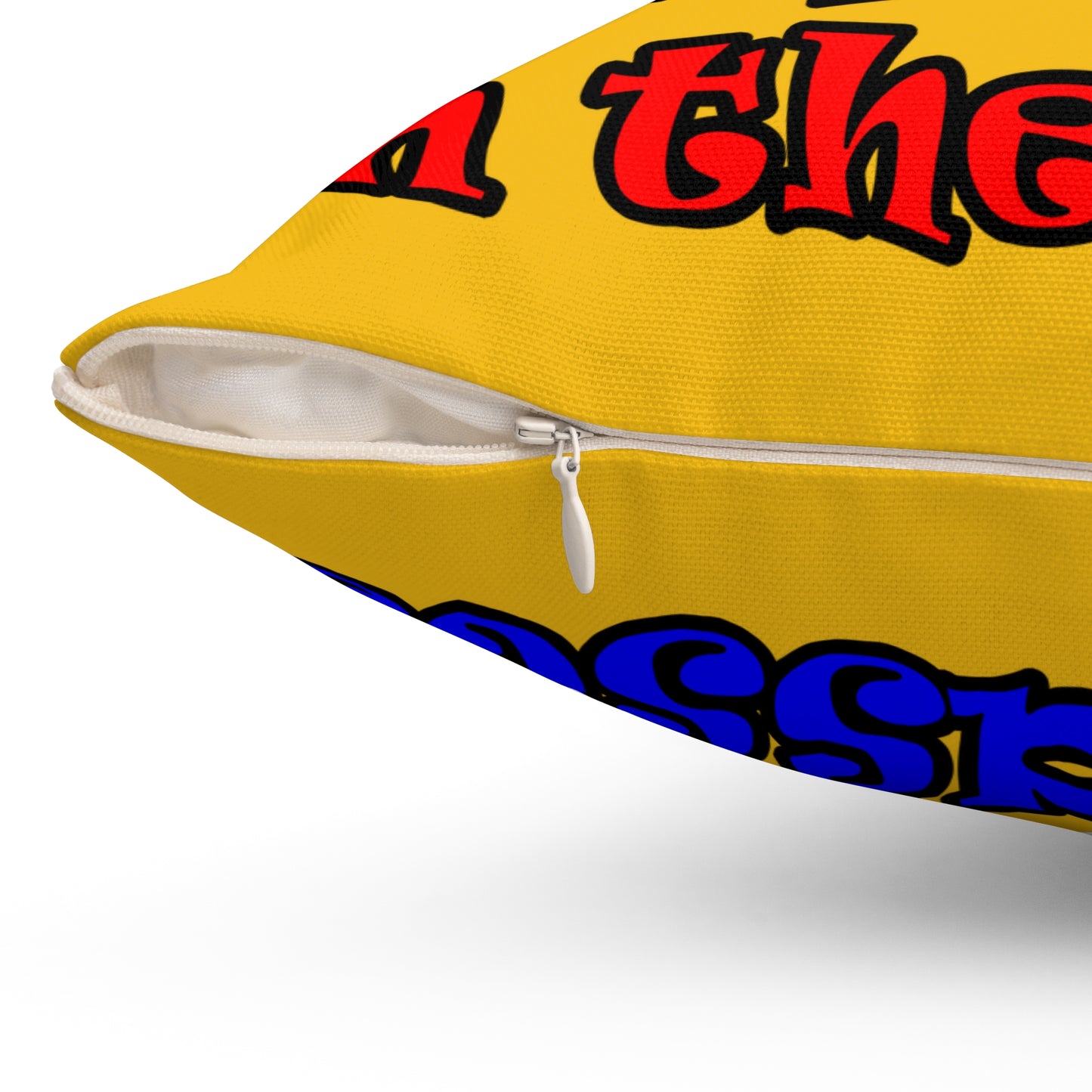 donkeys and elephants - Spun Polyester Square Pillow - (yellow)
