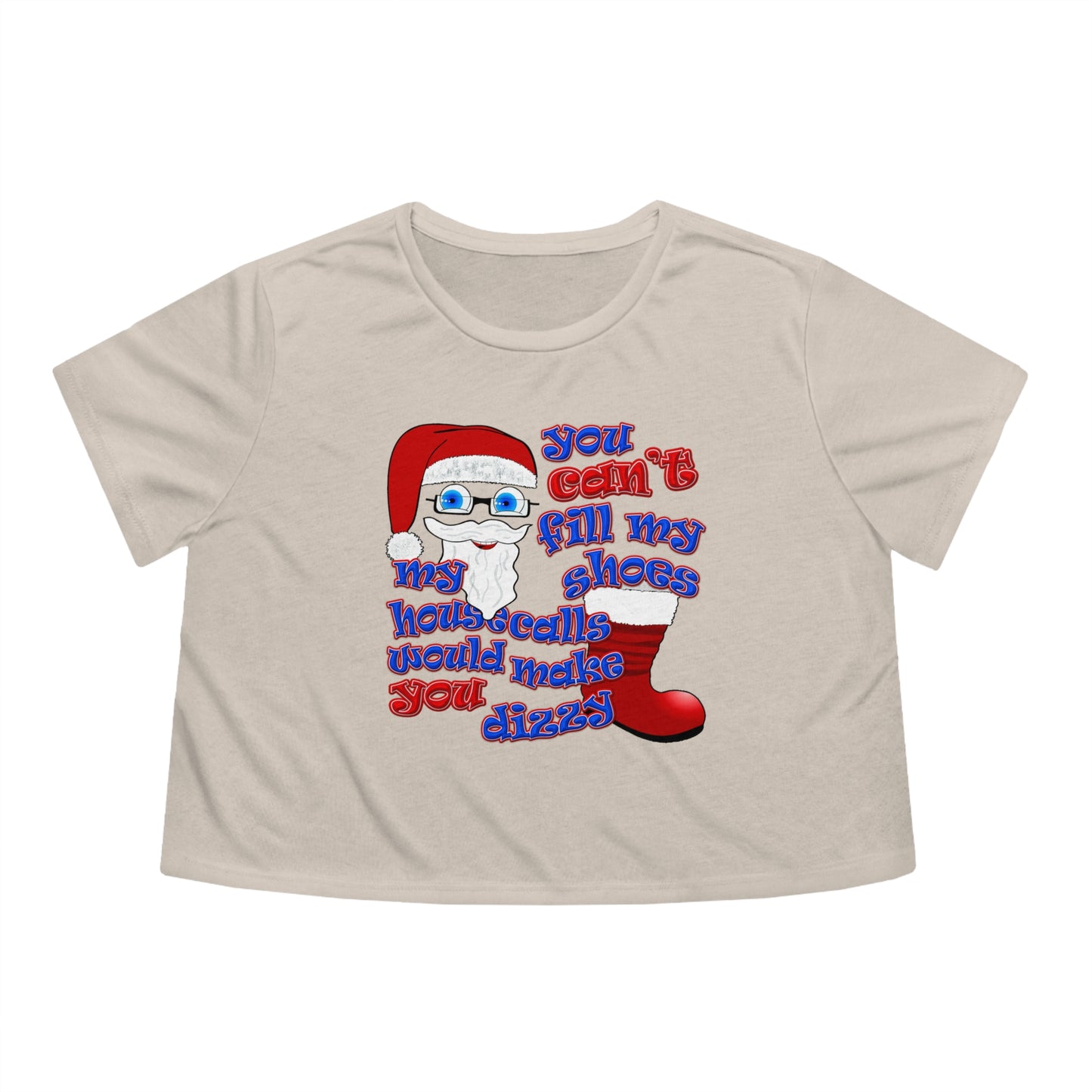 santa's shoes - Women's Flowy Cropped Tee