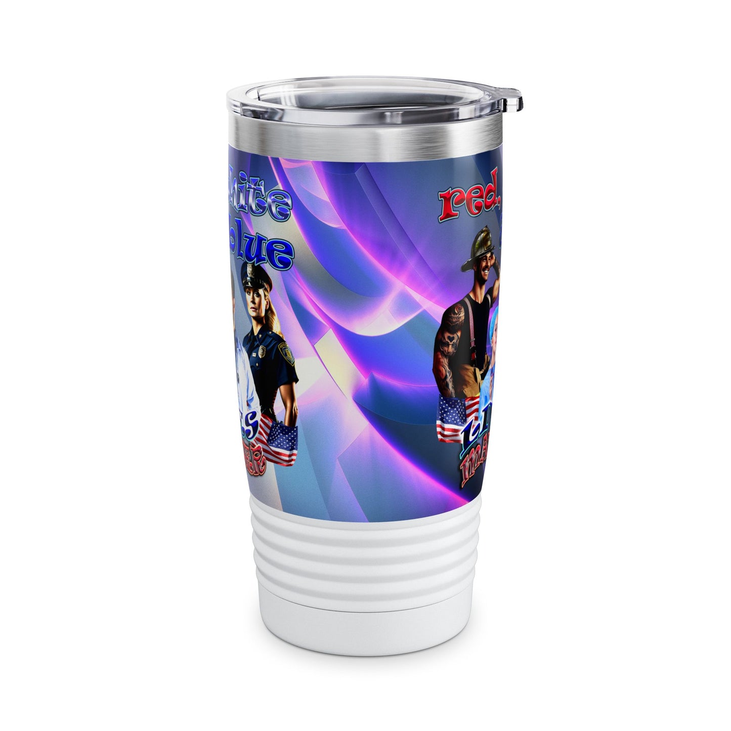rw&b lives matter - Ringneck Tumbler, 20oz (grey-pink wave)