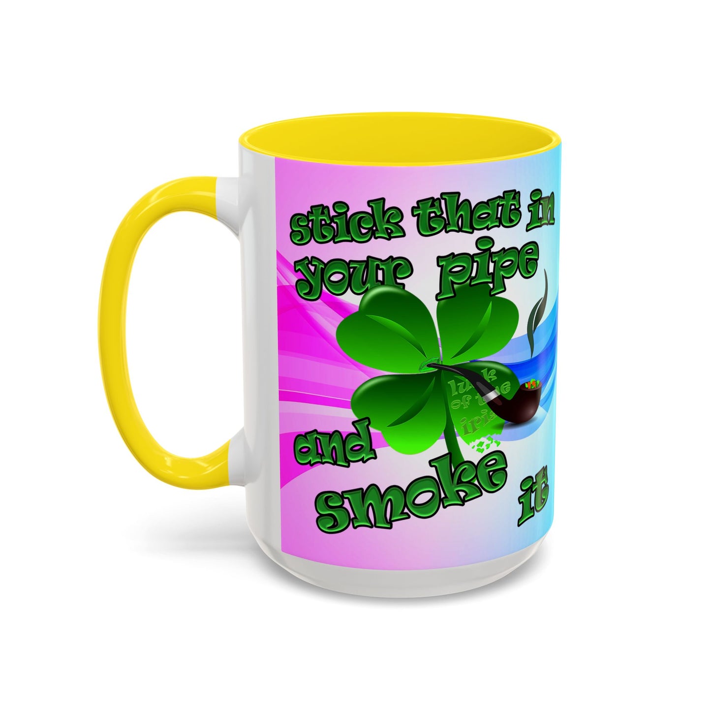 celtics logo - Accent Mug (light blue-pink wave)