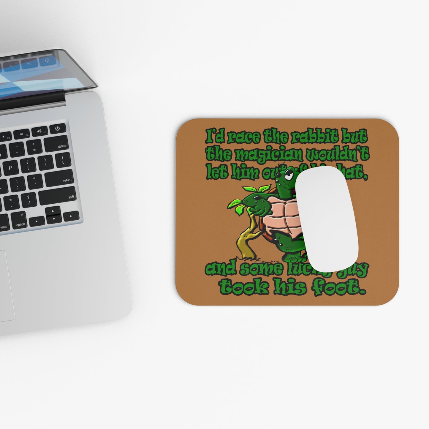 turtle race - Mouse Pad (Rectangle) (light brown)