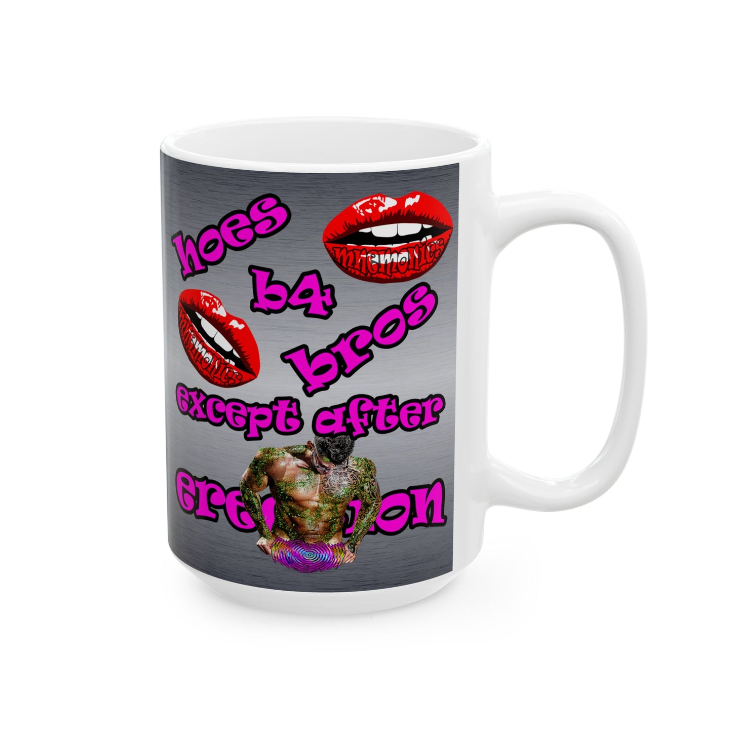 hoes b4 bros - White Mug (brushed nickel)