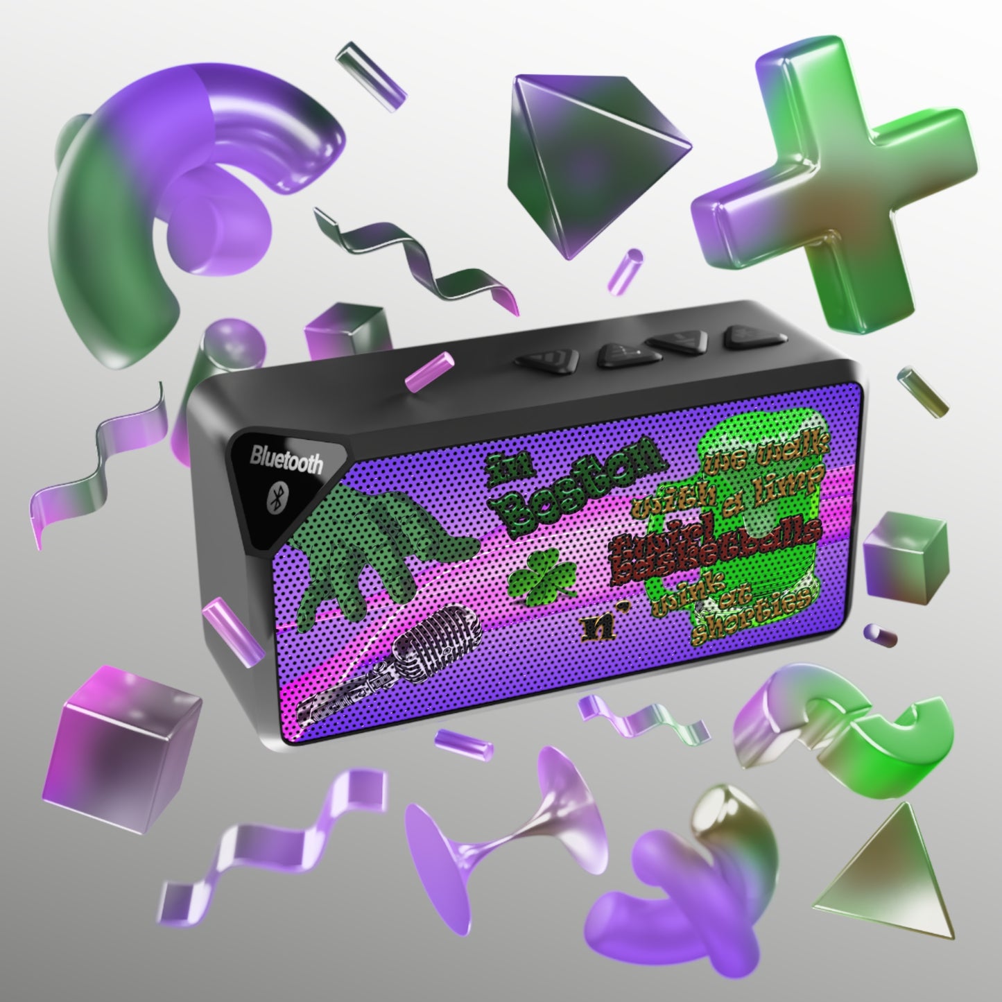 celtics logo - Jabba Bluetooth Speaker (purple-pink wave)