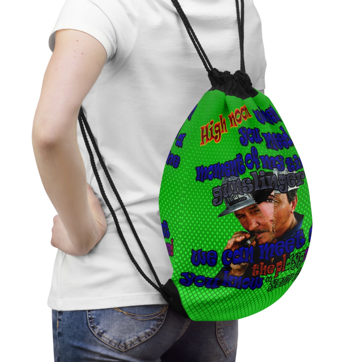 high noon - Drawstring Bag (logo green)