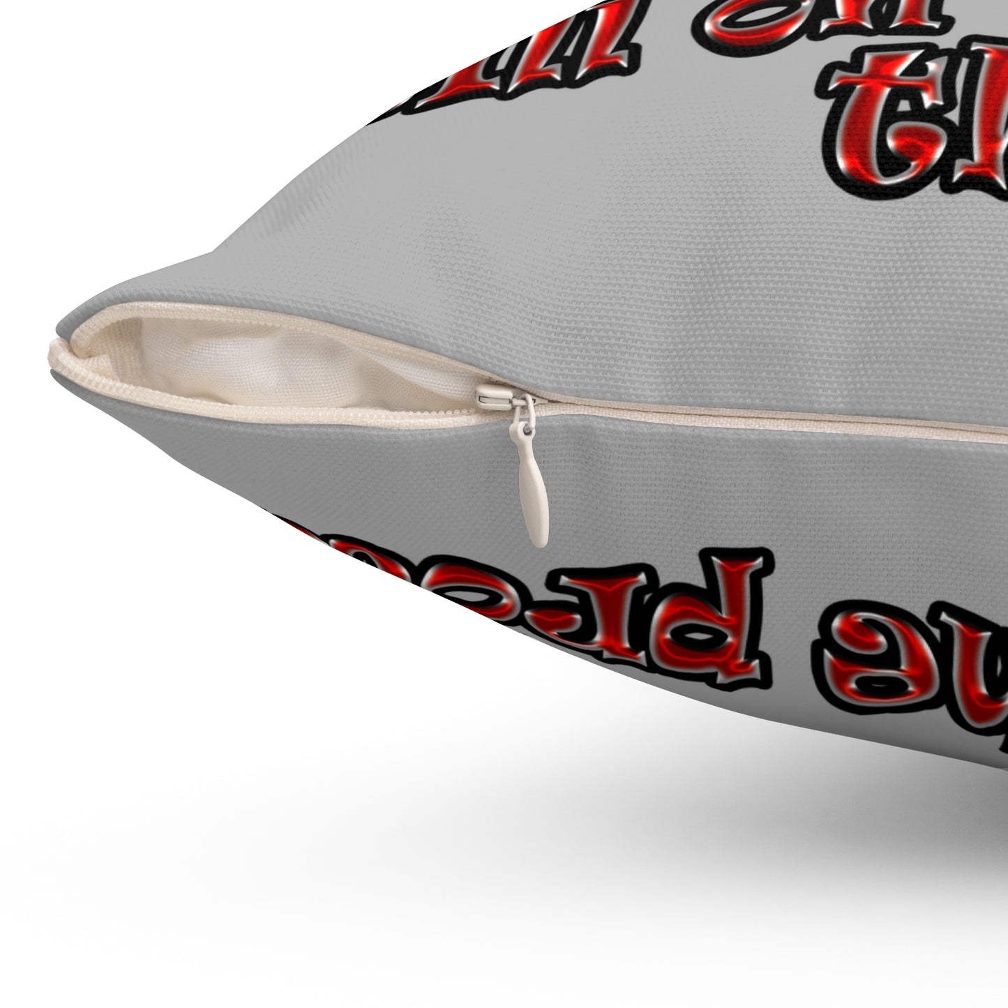 schrodinger's cat - Spun Polyester Square Pillow - (light grey)