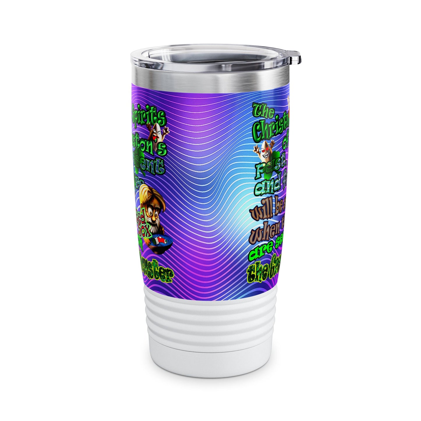 christmas spirits of boston - Ringneck Tumbler, 20oz (purple wave)