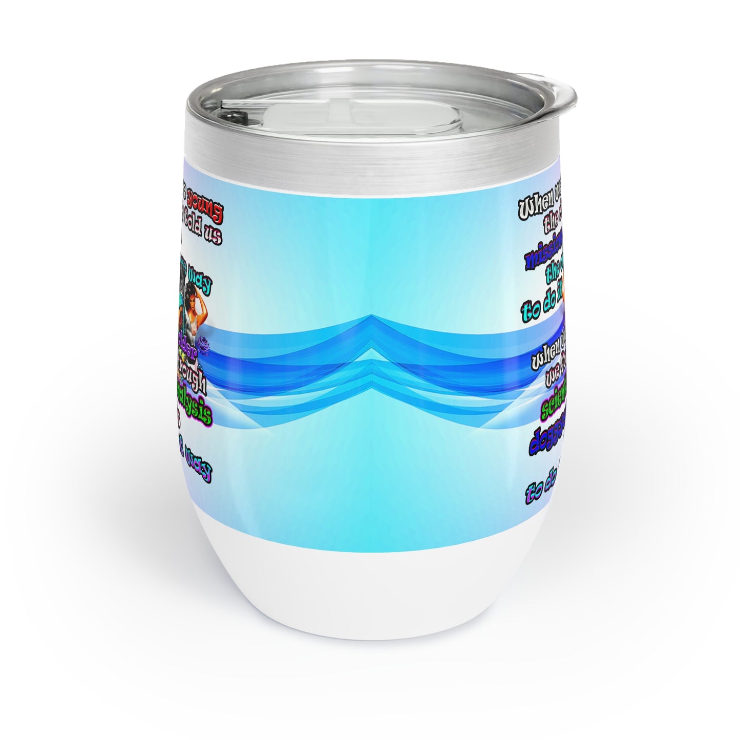 doggystyle - Chill Wine Tumbler (light blue-pink wave)