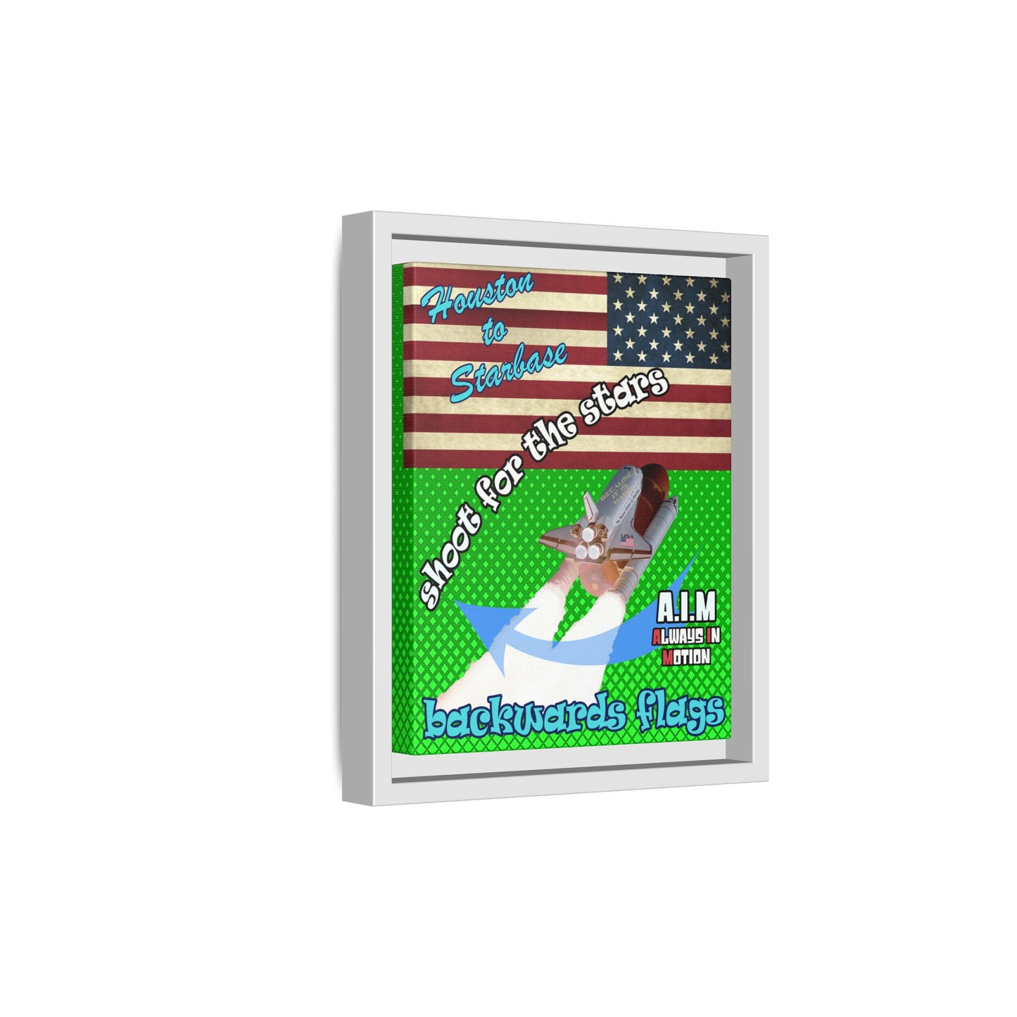 shoot for the stars - framed canvas art (logo green)