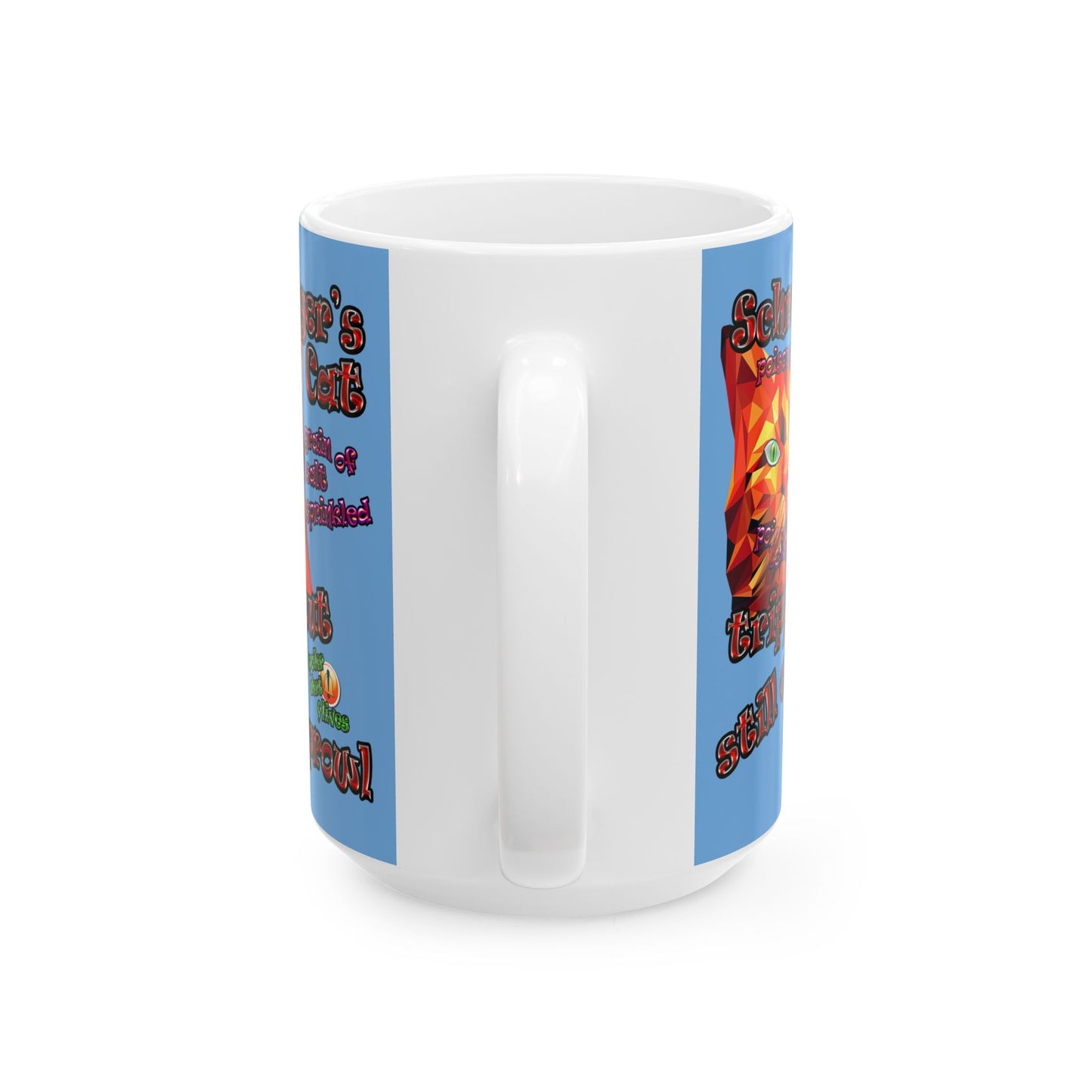 schrodinger's cat - White Mug (light blue)