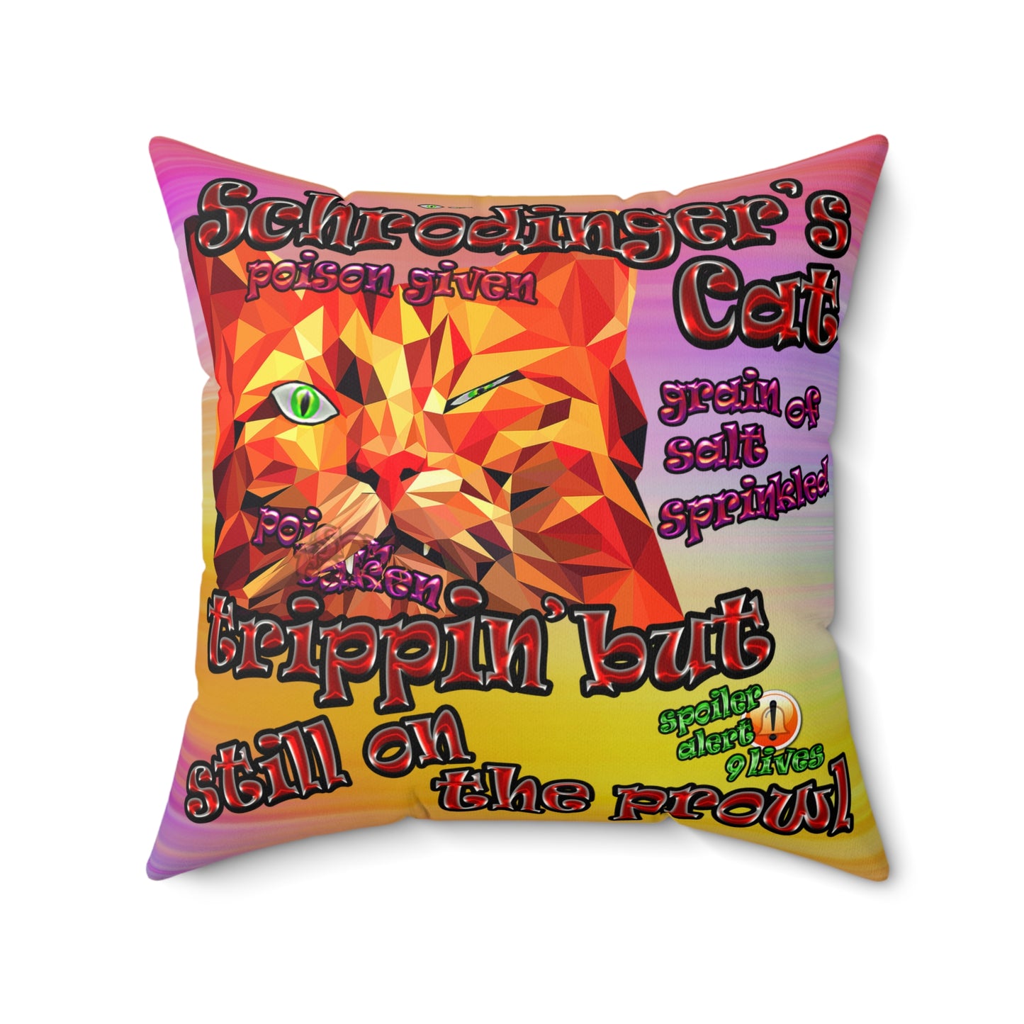schrodinger's cat - Faux Suede Square Pillow - (color blur)