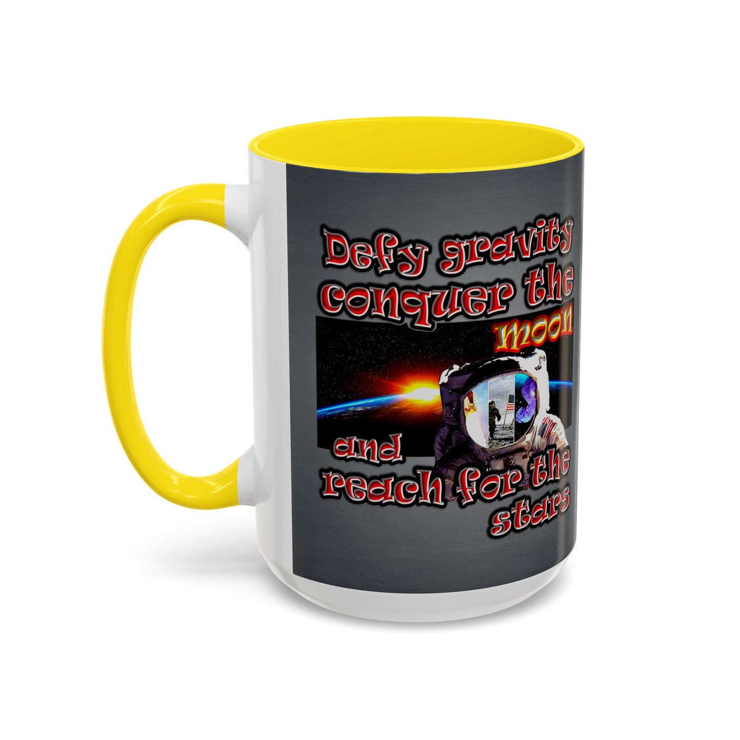 defy conquer reach - Accent Mug (grey-light grey)