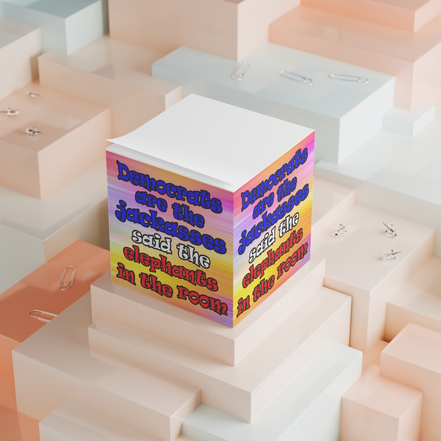 donkeys and elephants - note cube (color blur)