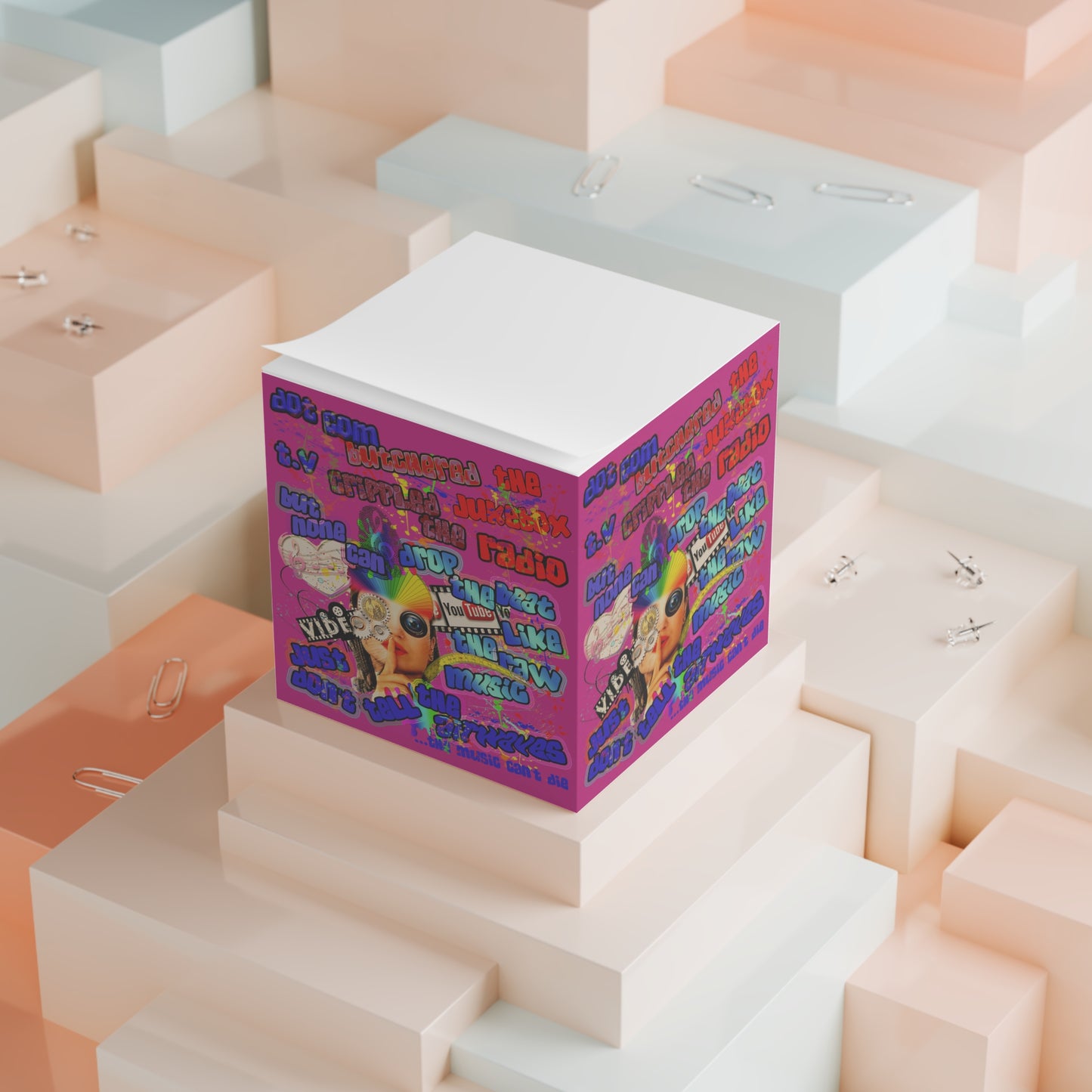 drop the beat - note cube (pink)