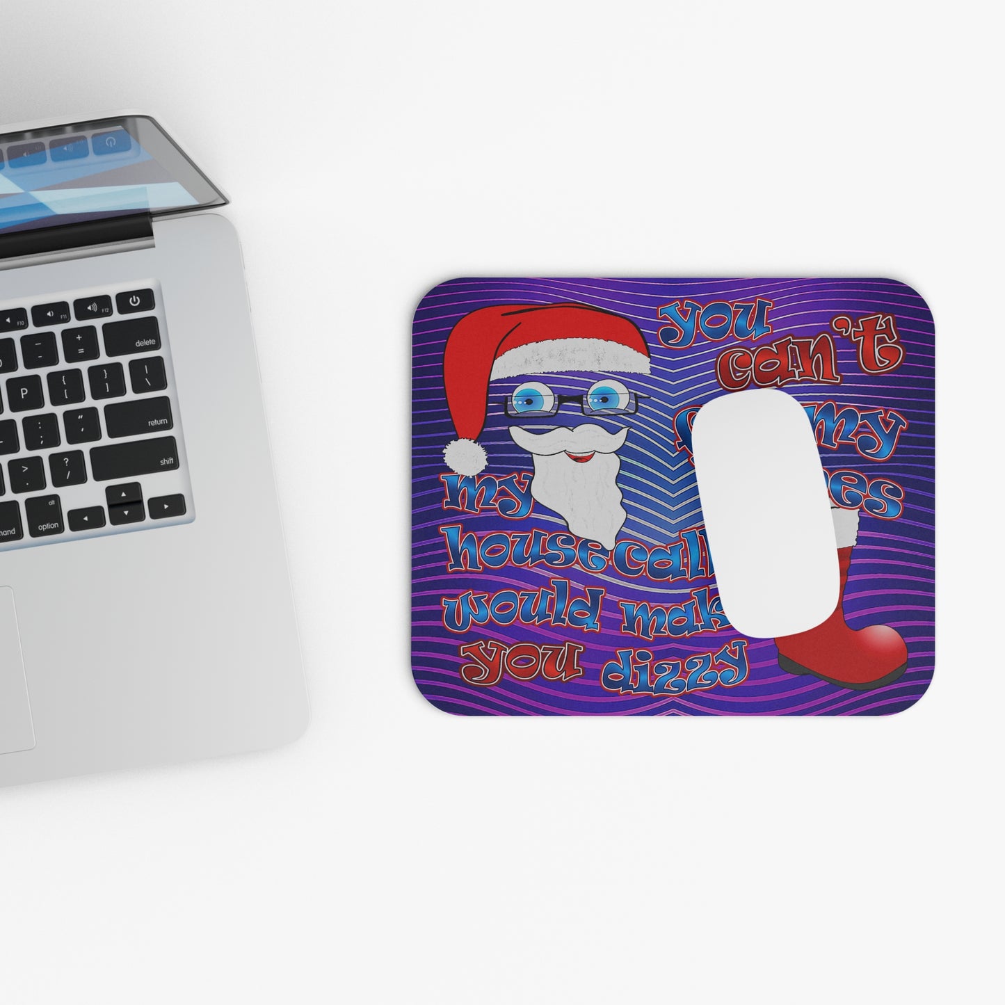 santa's shoes - Mouse Pad (Rectangle) (purple wave)