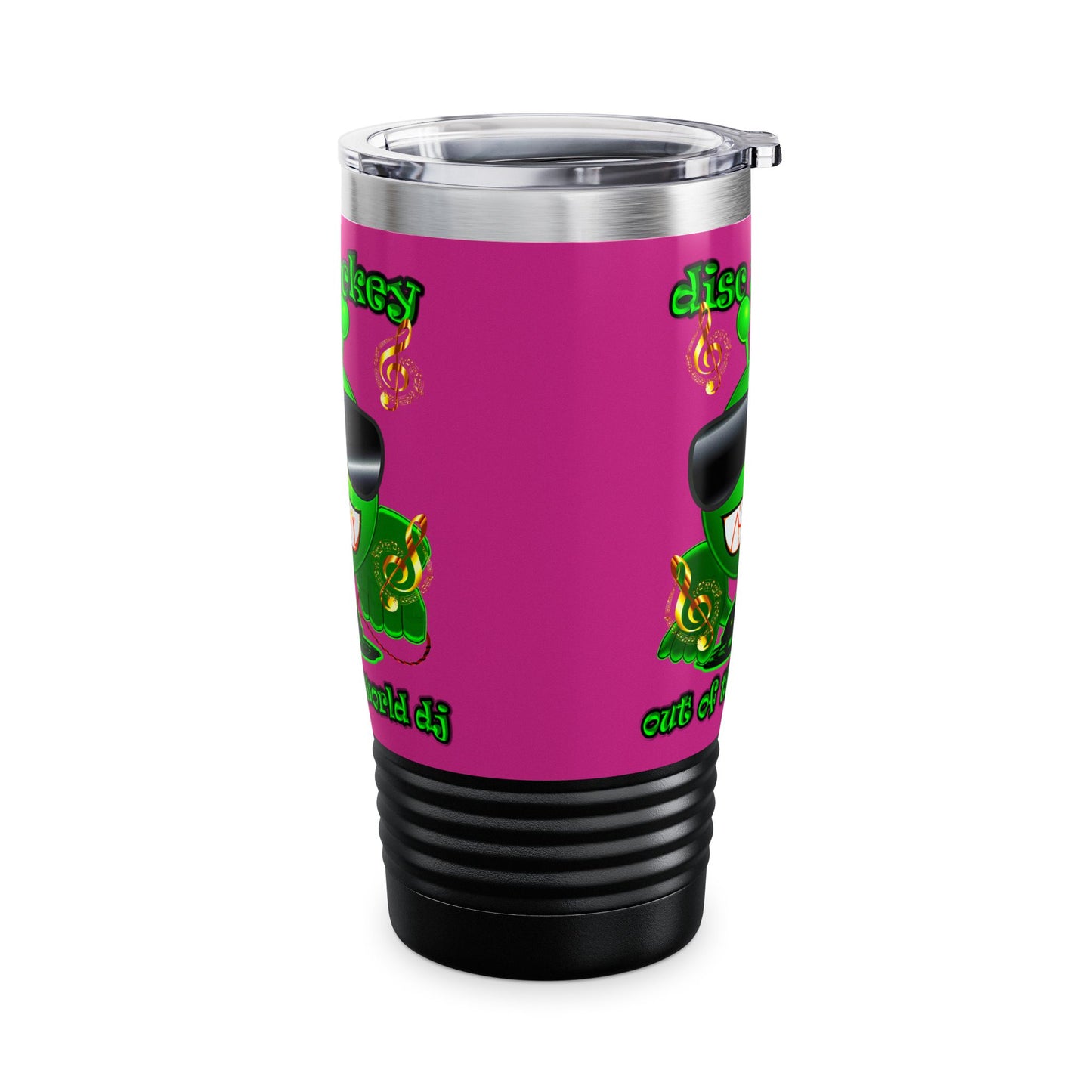 disc jockey - Ringneck Tumbler, 20oz (pink)