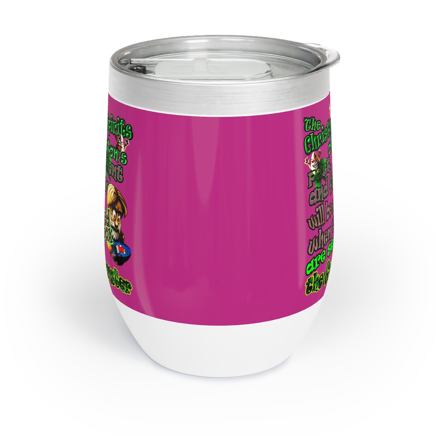 christmas spirits of boston - Chill Wine Tumbler (pink)