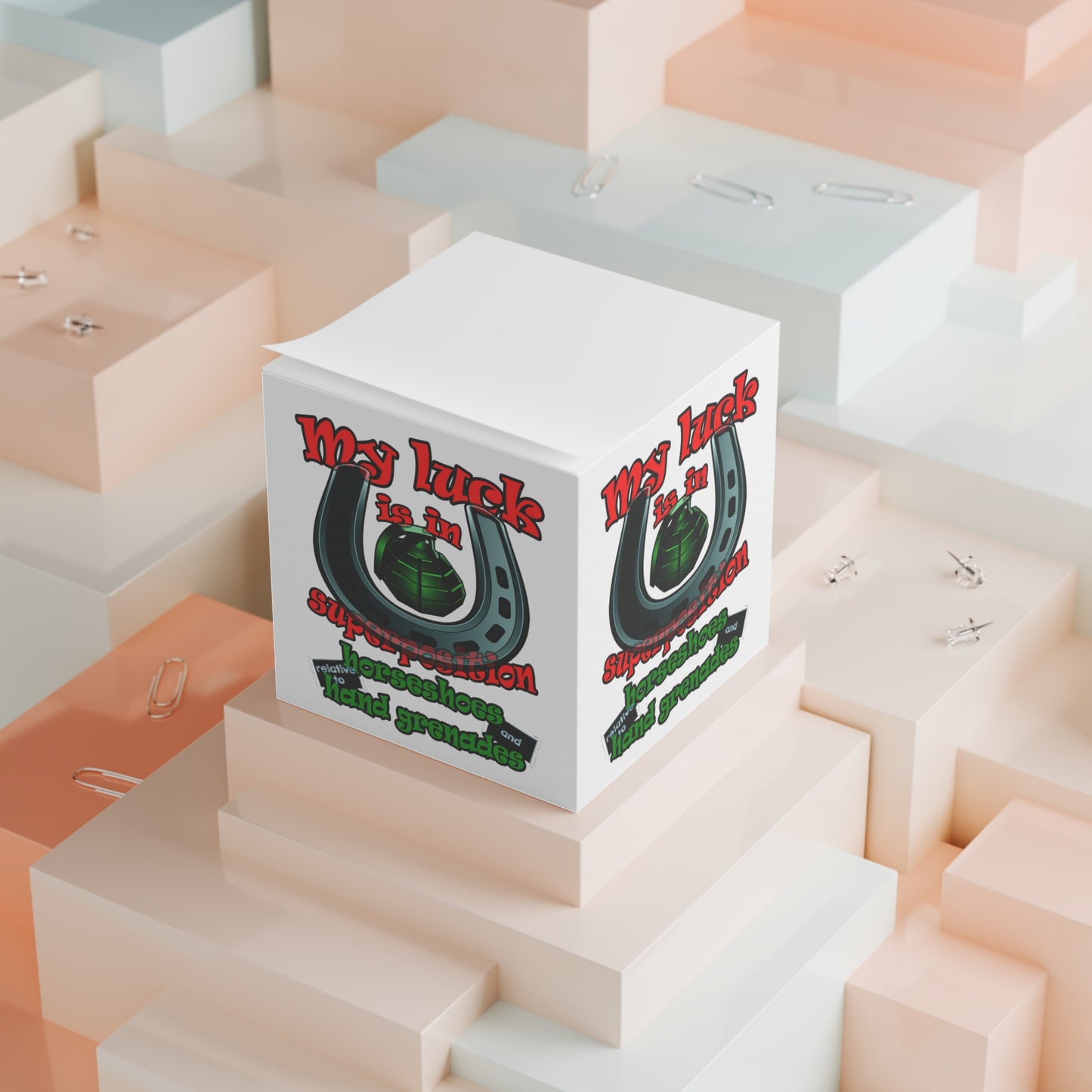 my luck - note cube (white)