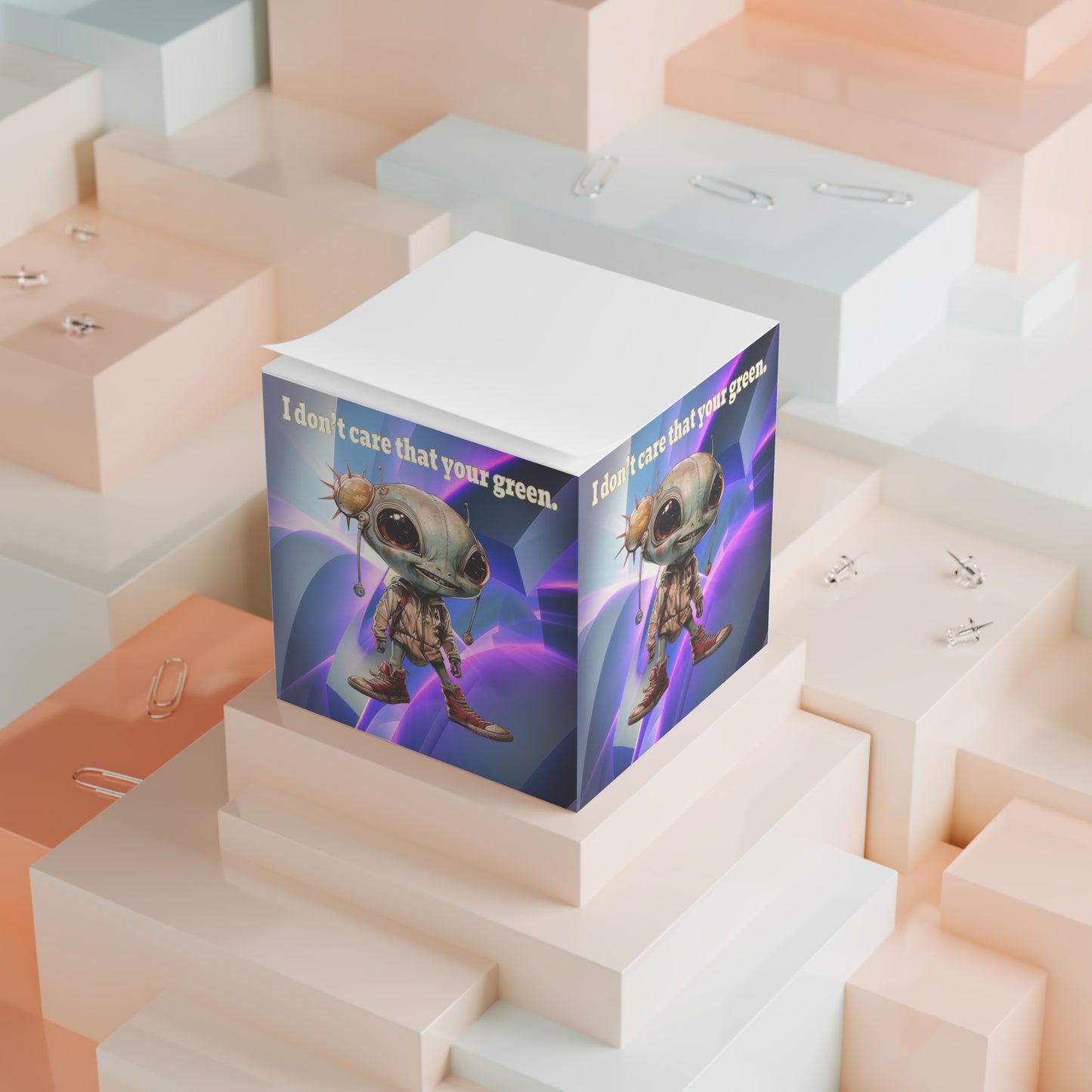 I don't care that your green - note cube (grey-pink wave)