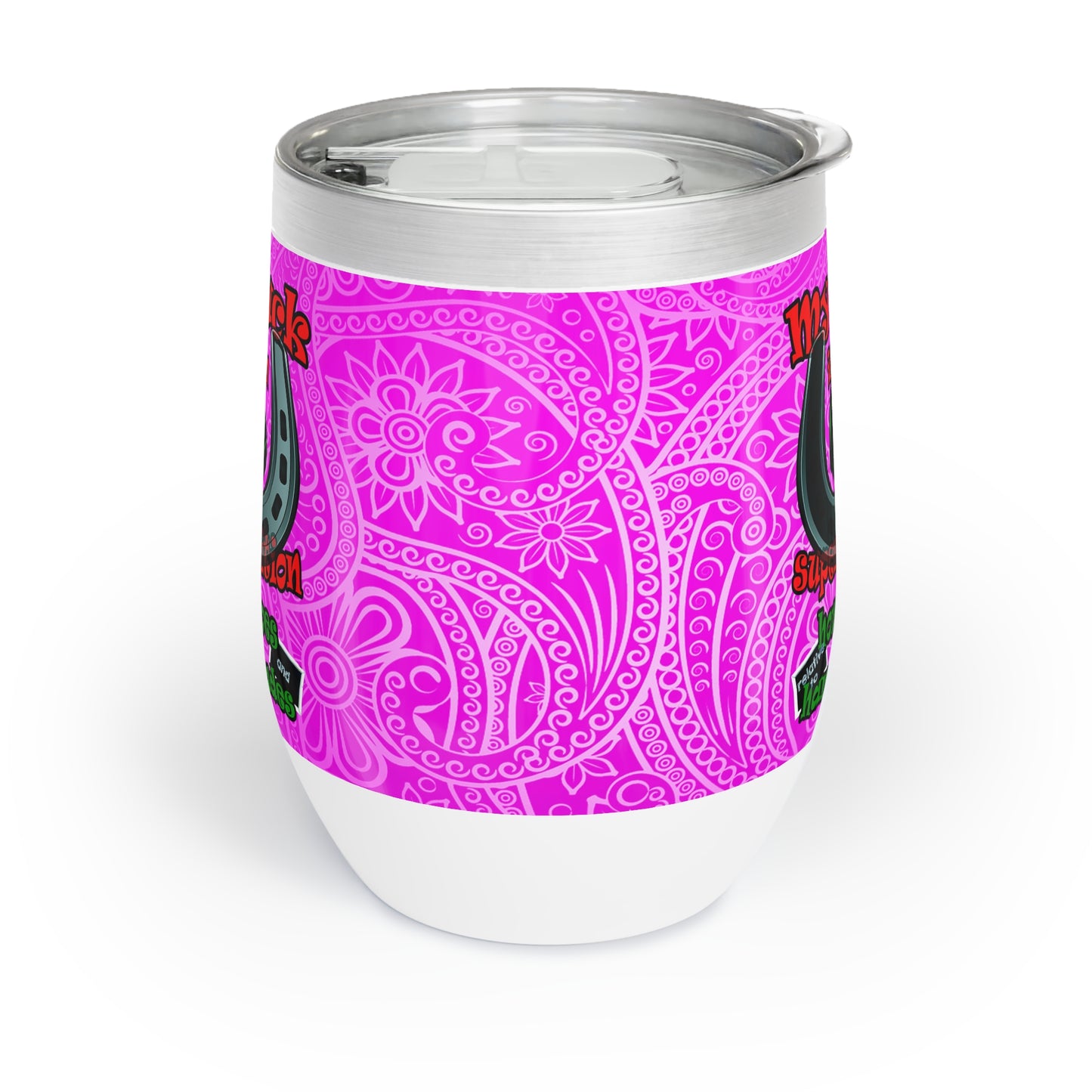 my luck - Chill Wine Tumbler (pink swirl)