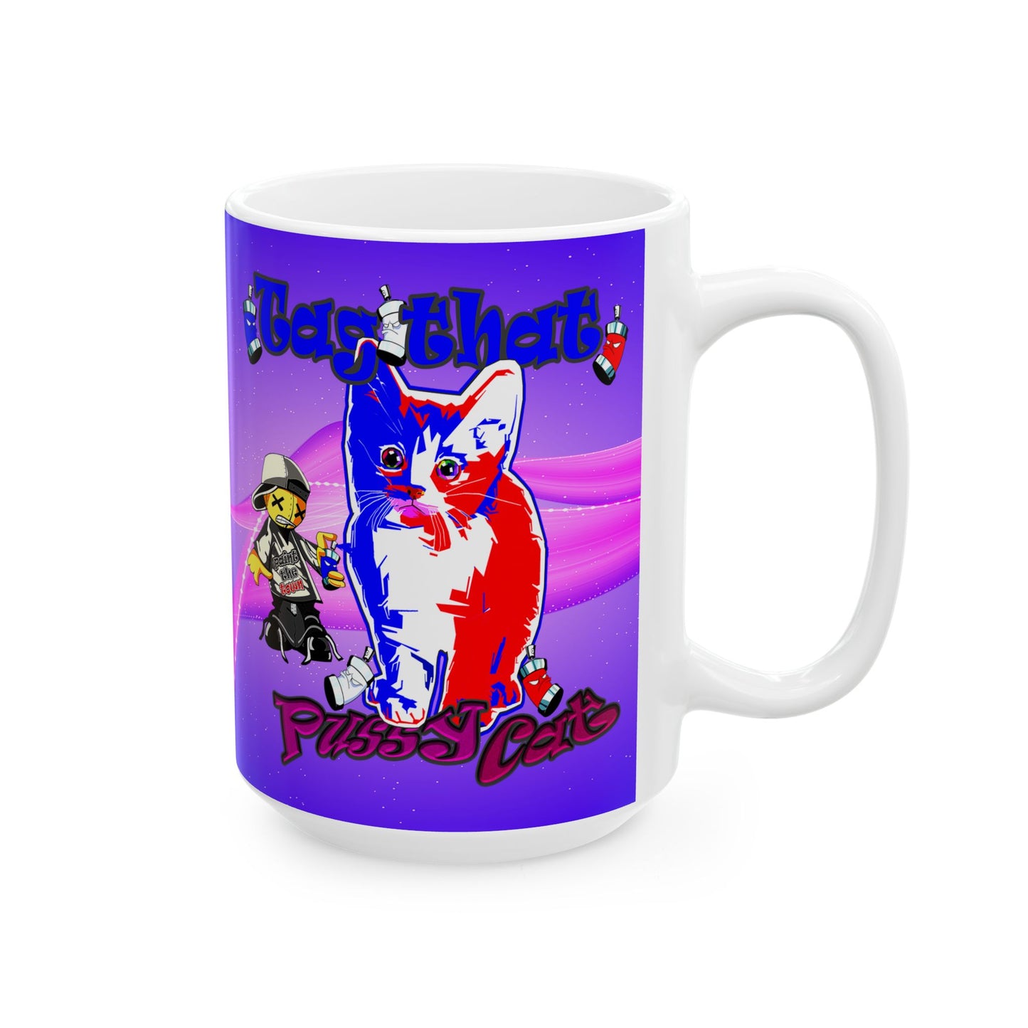tag that - White Mug (purple-pink wave)