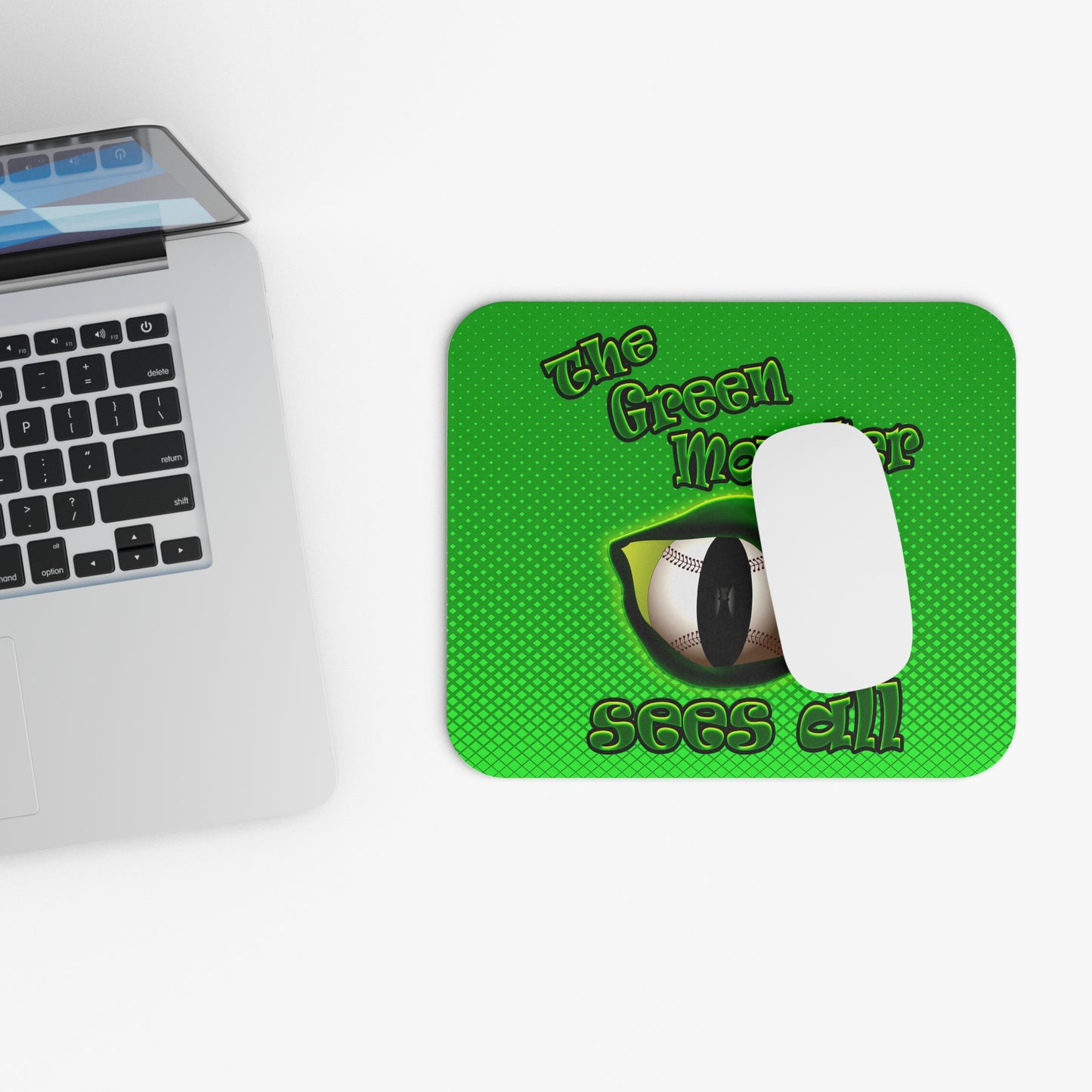 green monster - Mouse Pad (Rectangle) (logo green)
