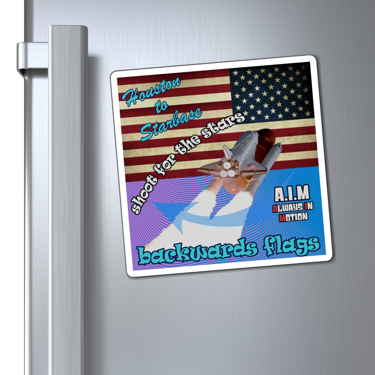 shoot for the stars - Magnets - (light blue-purple wave)