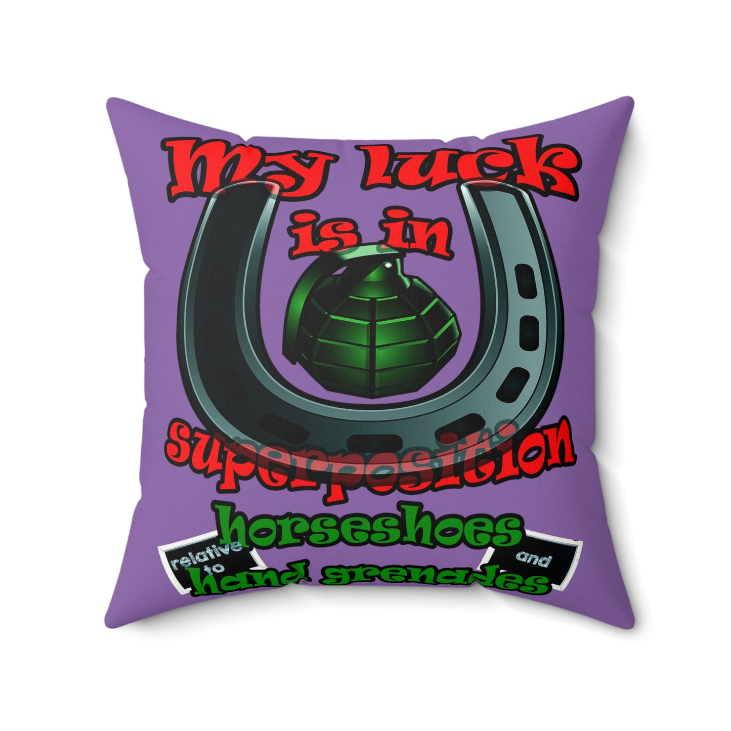 my luck - Faux Suede Square Pillow - (light purple)