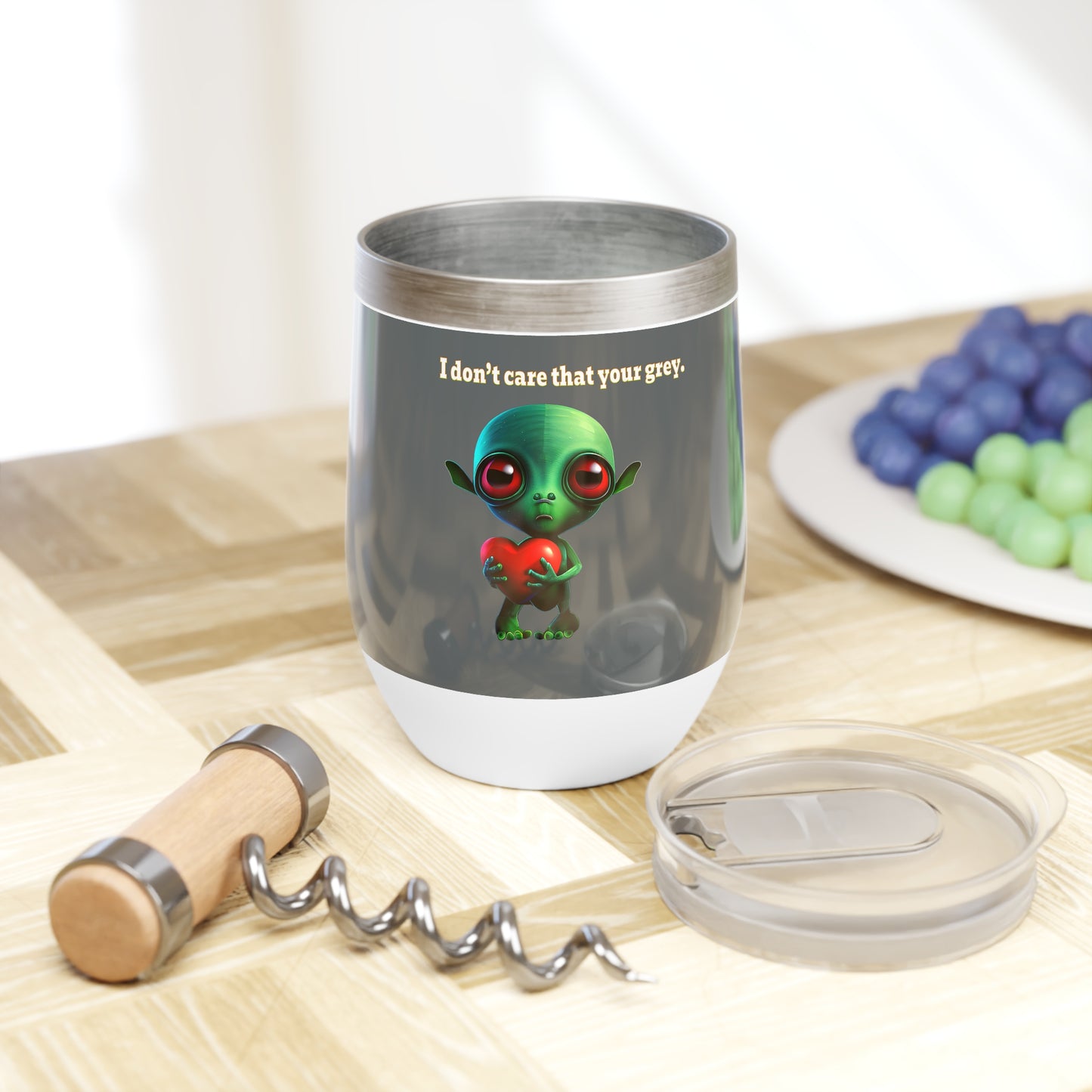 I don't care that your grey - Chill Wine Tumbler (dark grey)