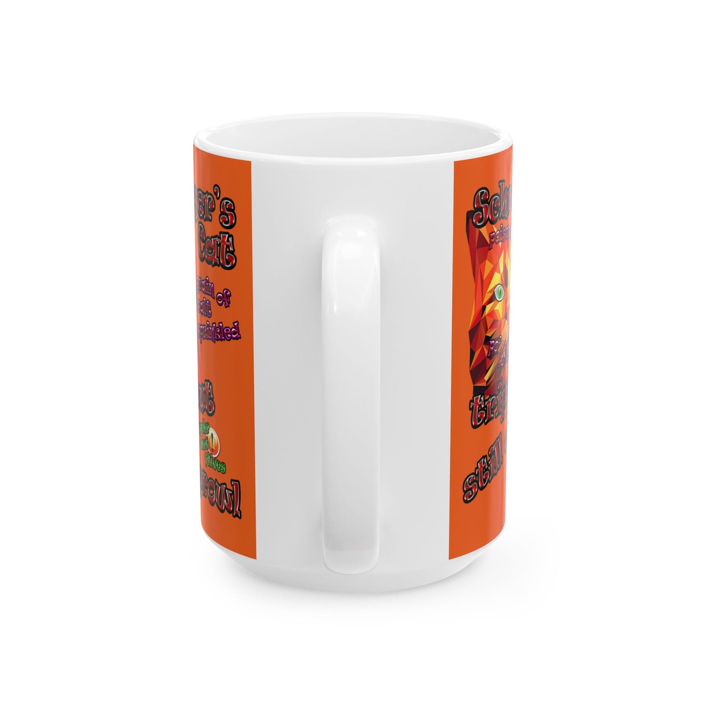 schrodinger's cat - White Mug (orange)