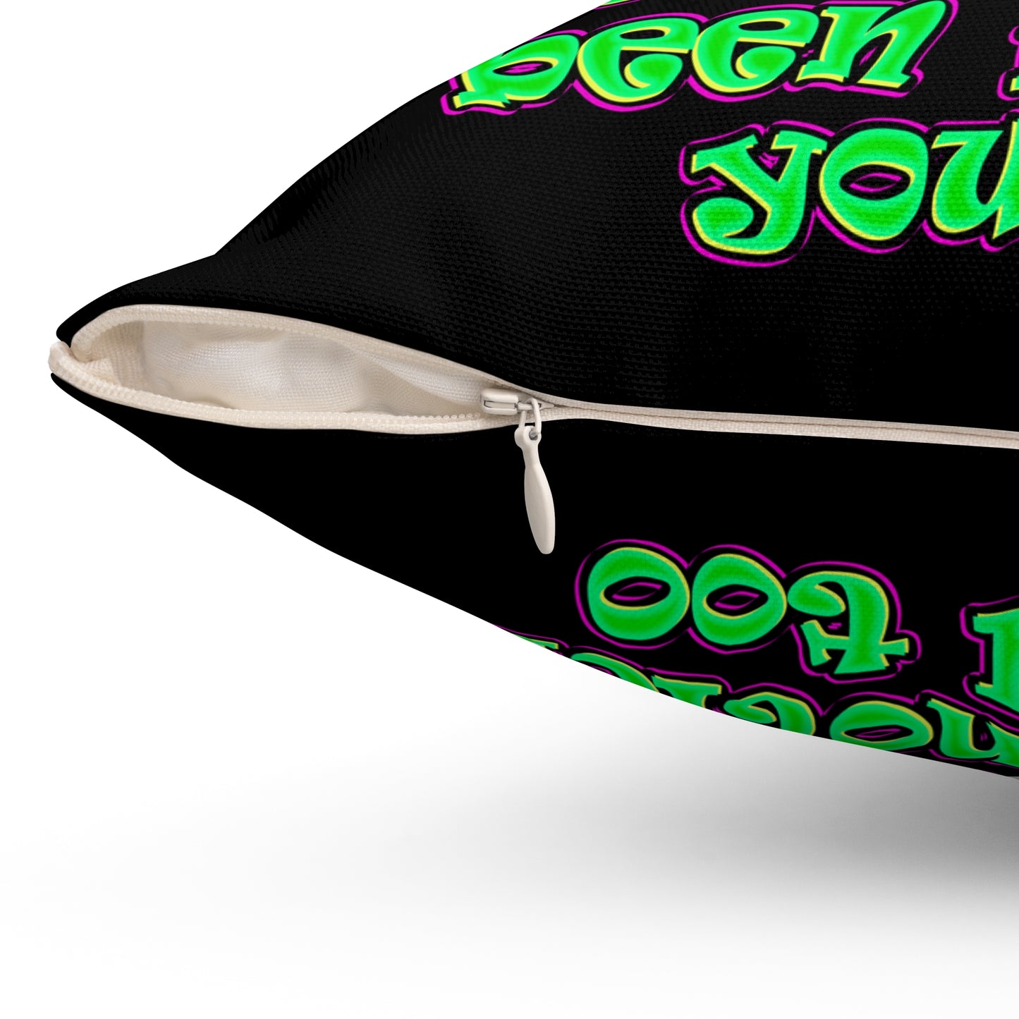 noticed you noticing - Spun Polyester Square Pillow - (black)