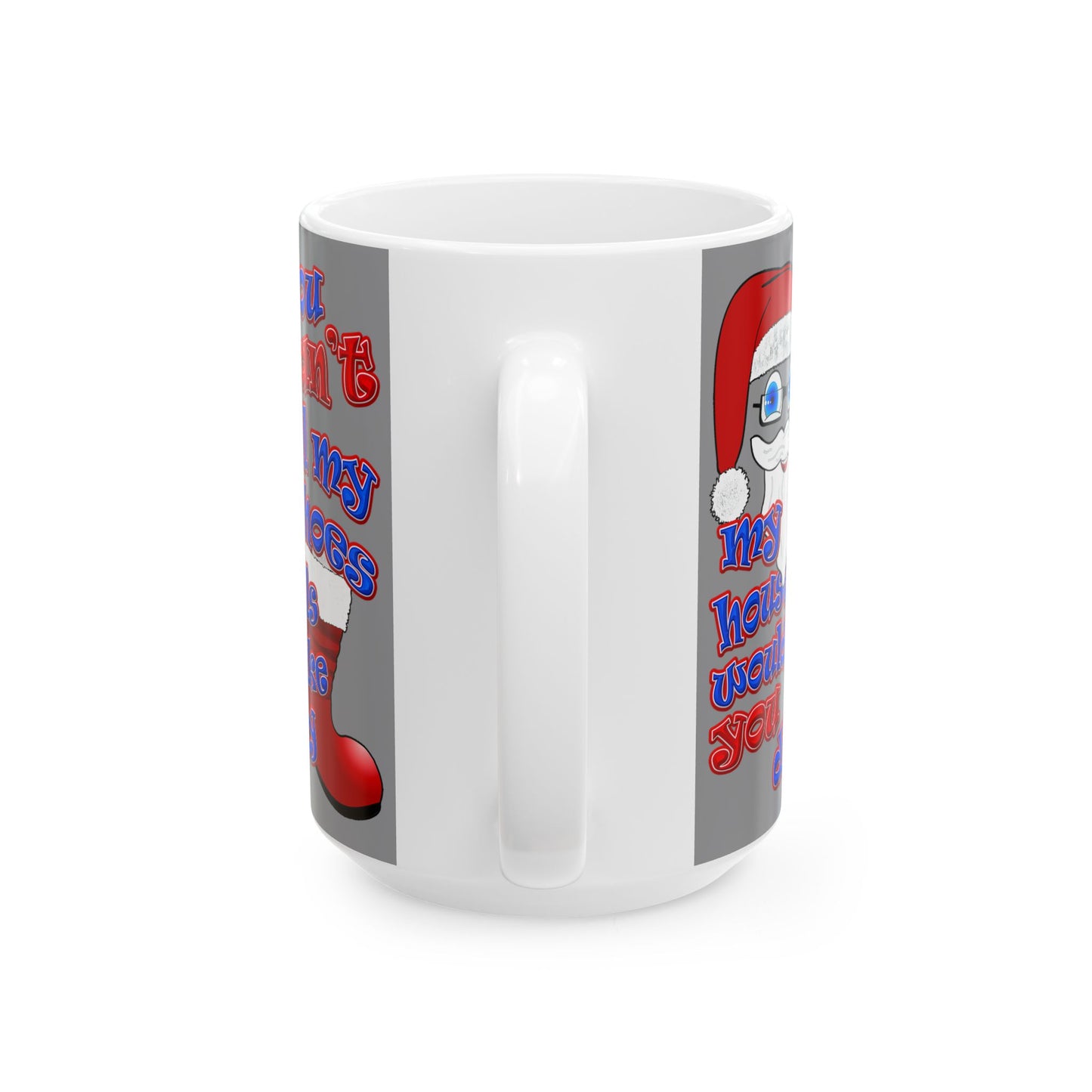 santa's shoes - White Mug (grey)