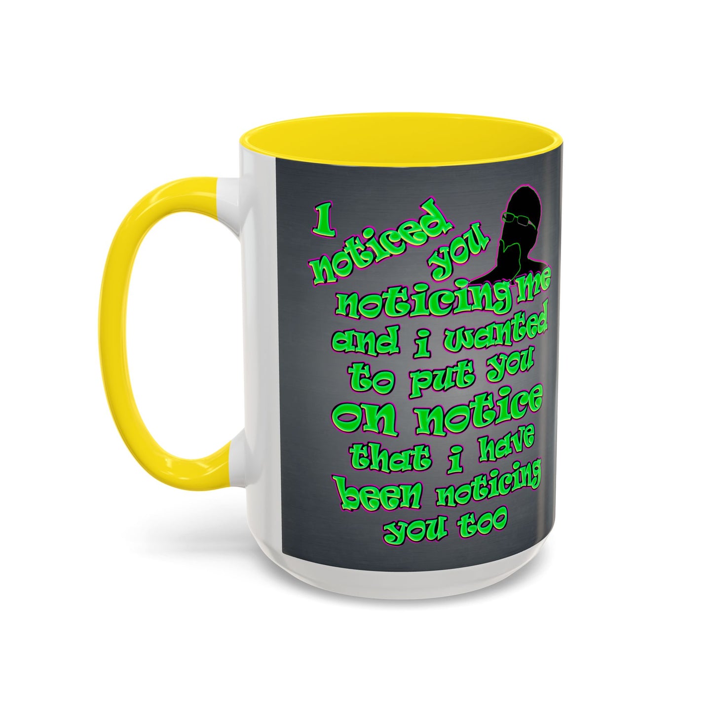 noticed you noticing - Accent Mug (grey-light grey)