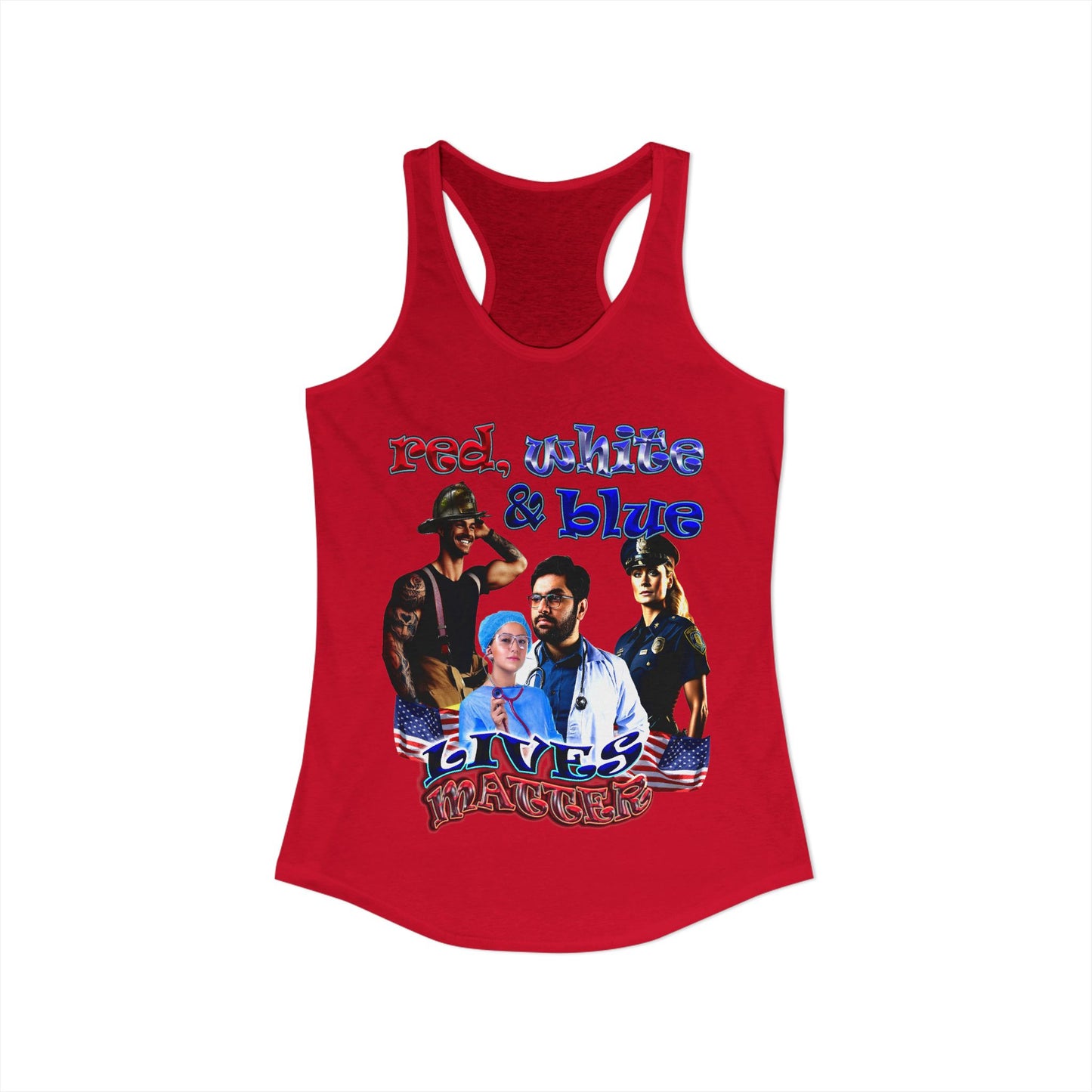 rw&b lives matter - Women's Ideal Racerback Tank