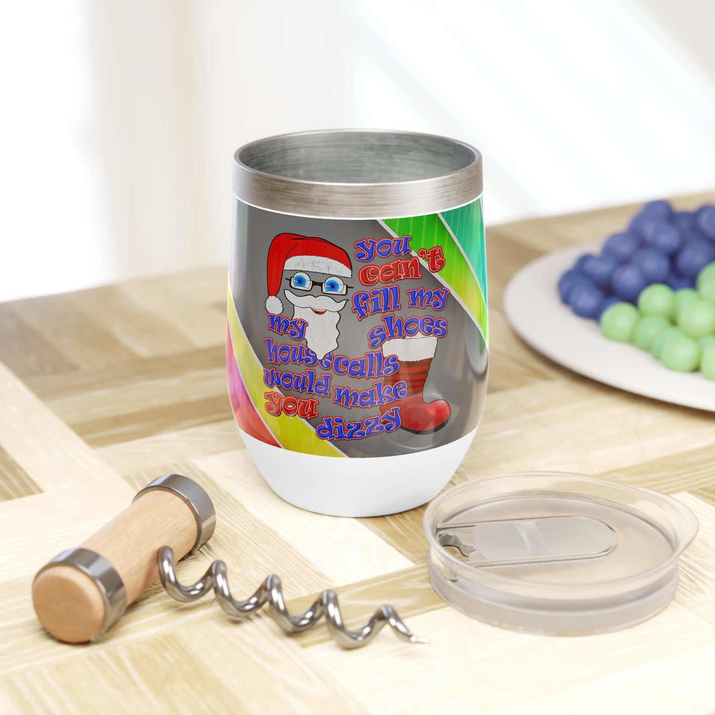 santa's shoes - Chill Wine Tumbler (rainbow split)
