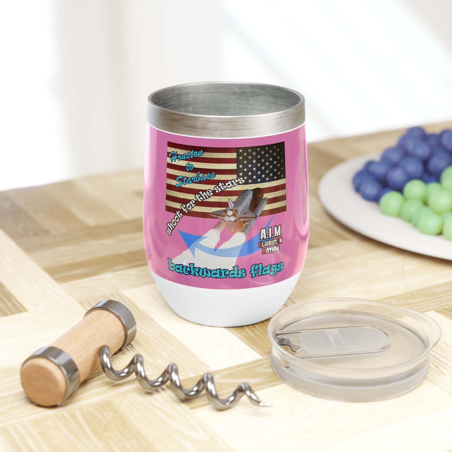 shoot for the stars - Chill Wine Tumbler (light pink)