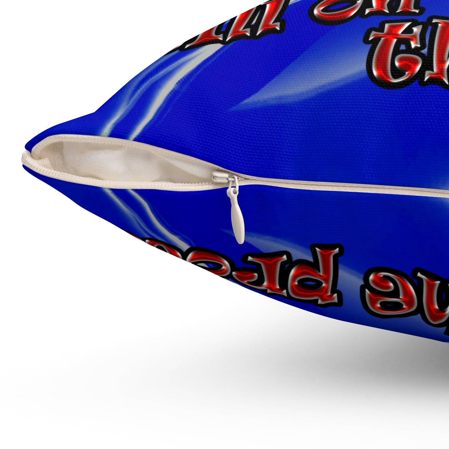 schrodinger's cat - Spun Polyester Square Pillow - (blue-white wave)