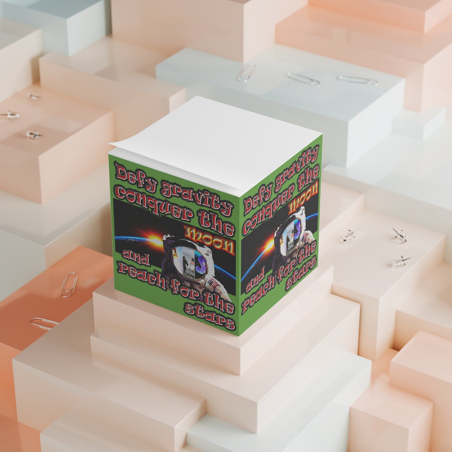 defy conquer reach - note cube (green)